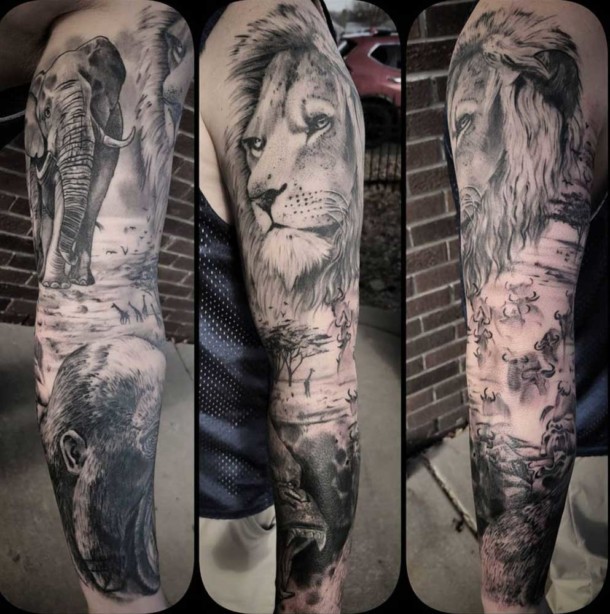 Full sleeve done by Maxwell Borchardt at Electric Art Tattoos in Fox Lake  Il  rtattoos